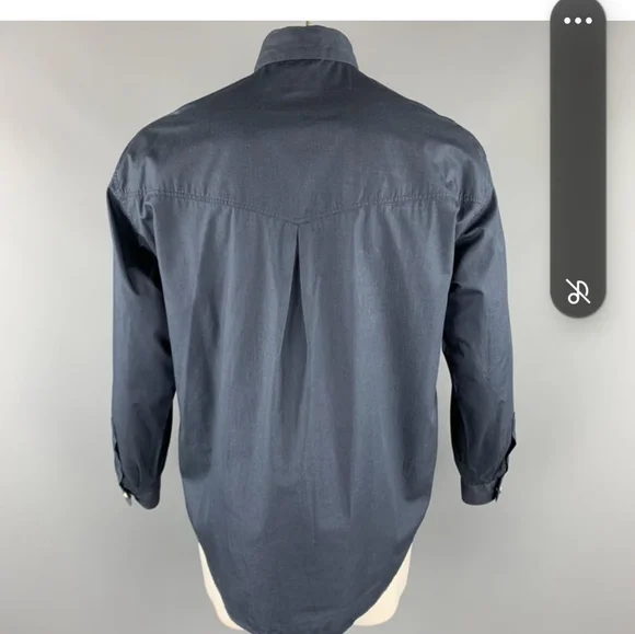 Versace Mens Long Sleeve Button Up Shirt!! Large. Dark Blue. Perfect Condition!! - Picture 3 of 8